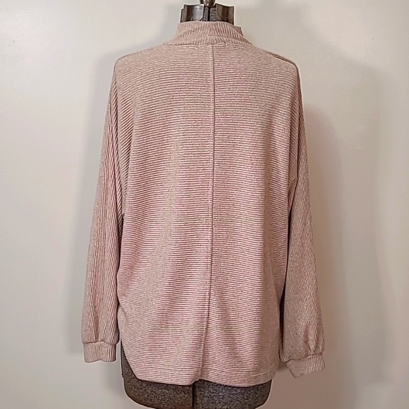 Banana Repubilc Brushed Marled Mock Neck Sweatshirt Tan Camel Size Small - Picture 5 of 9